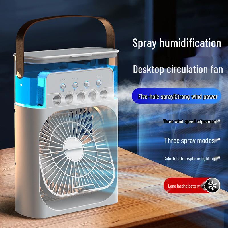 Portable Five-Hole Spray Humidifying Fan for Outdoors, Students, Dorms, and Offices