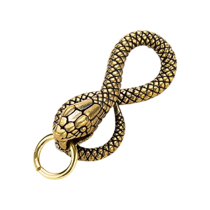 

Портативні Міцні Латунні Матеріали Знаки Зодіаку Змія Підвіска Брелок Шарм для Рюкзака та Прикраси Авто Стильні Вбрання 1