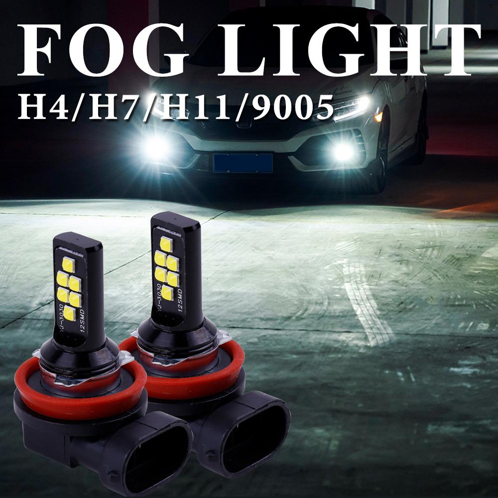 2X H11 H8 H4 H7 9005 9006 HB4 HB3 H9 3030 Chips Fog Lights Bulb Car Driving Light Foglamps Auto Leds Lamp 12V