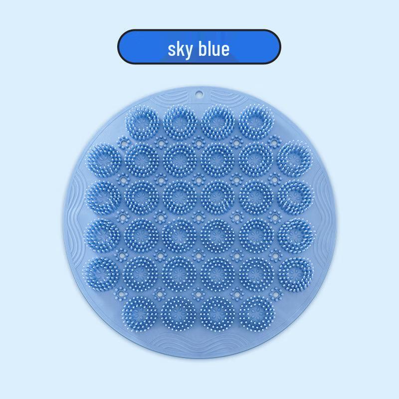 Silicone Non-slip Back and Foot Scrubber Pad with Massage Suction Cups