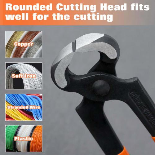 LEONTOOL Nail Puller, End Nippers, Heavy-Duty, Non-Slip, for High Heels, Nail Puller, Wire Cutter, End Cutting Nipper, Nail Puller, for Car Tire and P