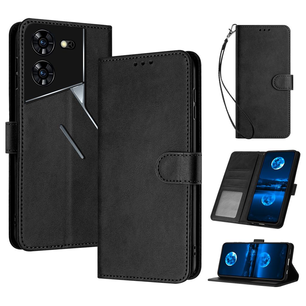 For TECNO Pova 5 Pro 4G Case Leather Stand Shockproof Cell Phone Cover with Wallet