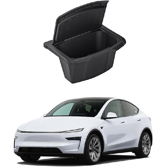 Rear Center Console Organizer for New Model Y Juniper Trash Can with Anti-Slip Lid Cover Backseat Storage Box 2nd Row Seat Organizer Bin for Model Y