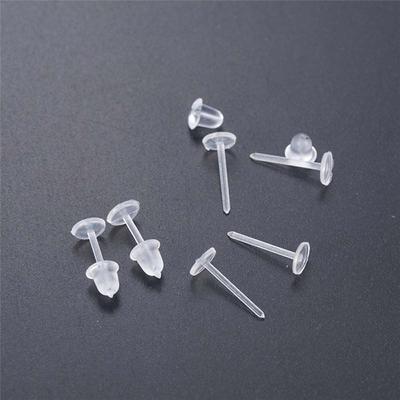 Anti Allergy Jewelry Parts Transparent Ear Hole Blockage Plastic Stud Earring Ear Post Pure Color