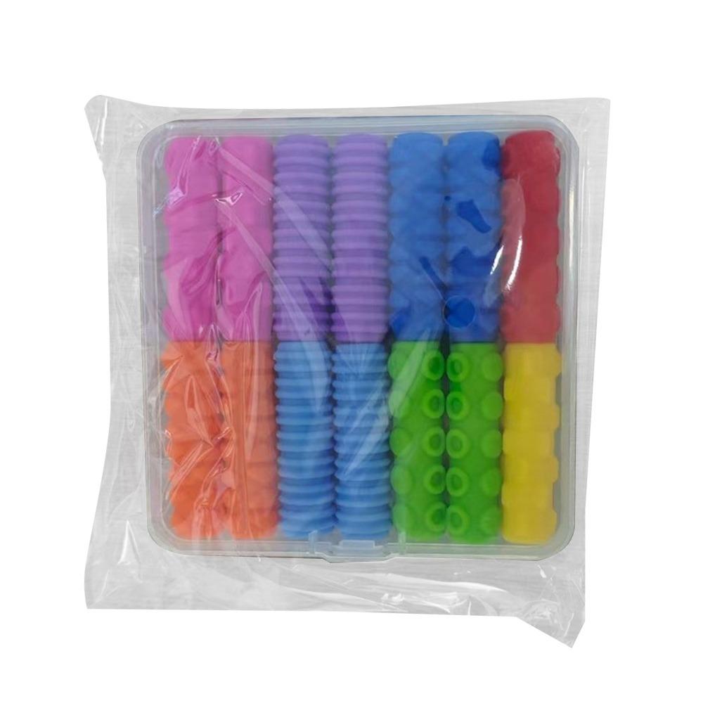 

Ergonomic Writing Aid Pen Grips Textured Surface Stress Reducing Pen Sleeve Kids Toddler 14PCS with box