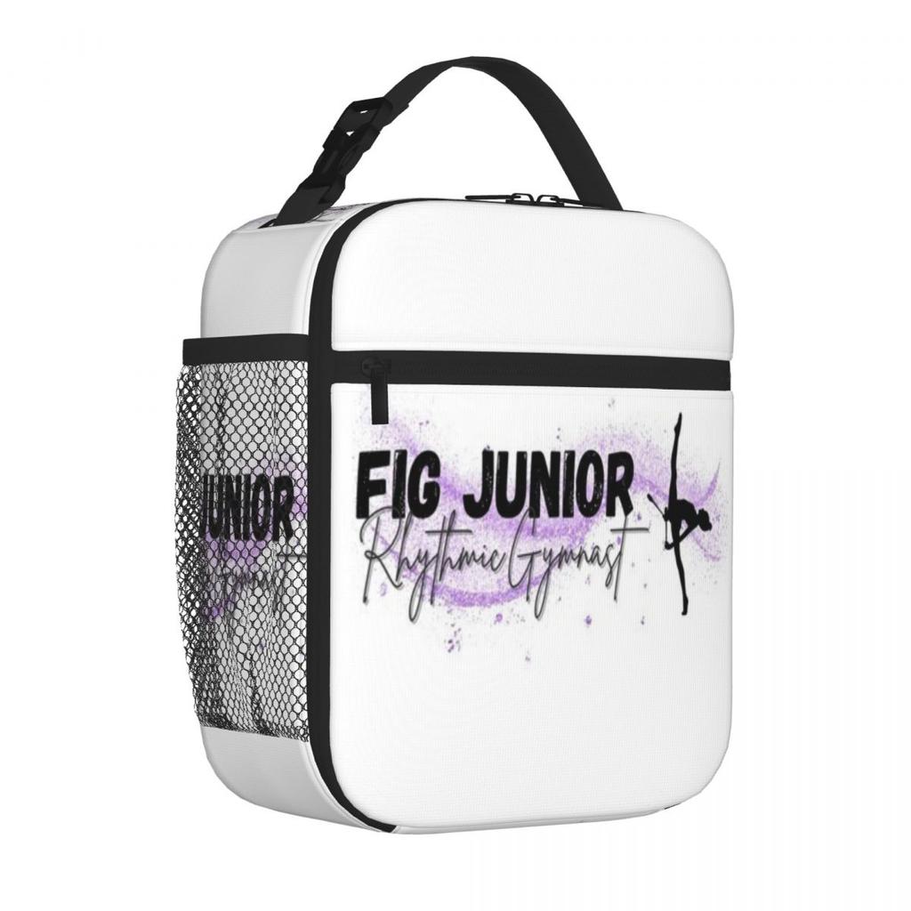 Bestselling FIG Junior Rhythmic Gymnast Purple Black Single Layer Office Lunch Bag Office Break Food Tote Bag