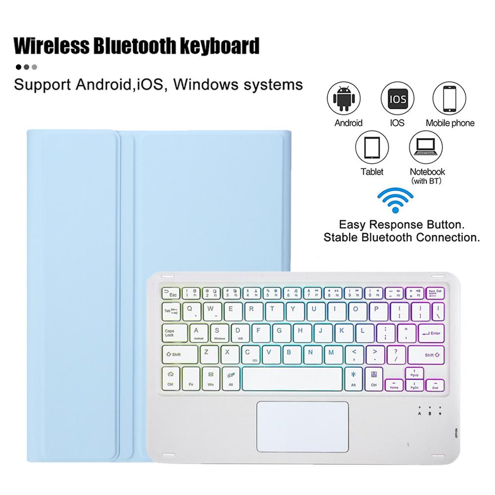 Bluetooth Touchpad Backlit Keyboard Case For Samsung Galaxy Tab S6 Lite 10.4 P610 P615 With Pen Slot Tablet TPU Protective Cover