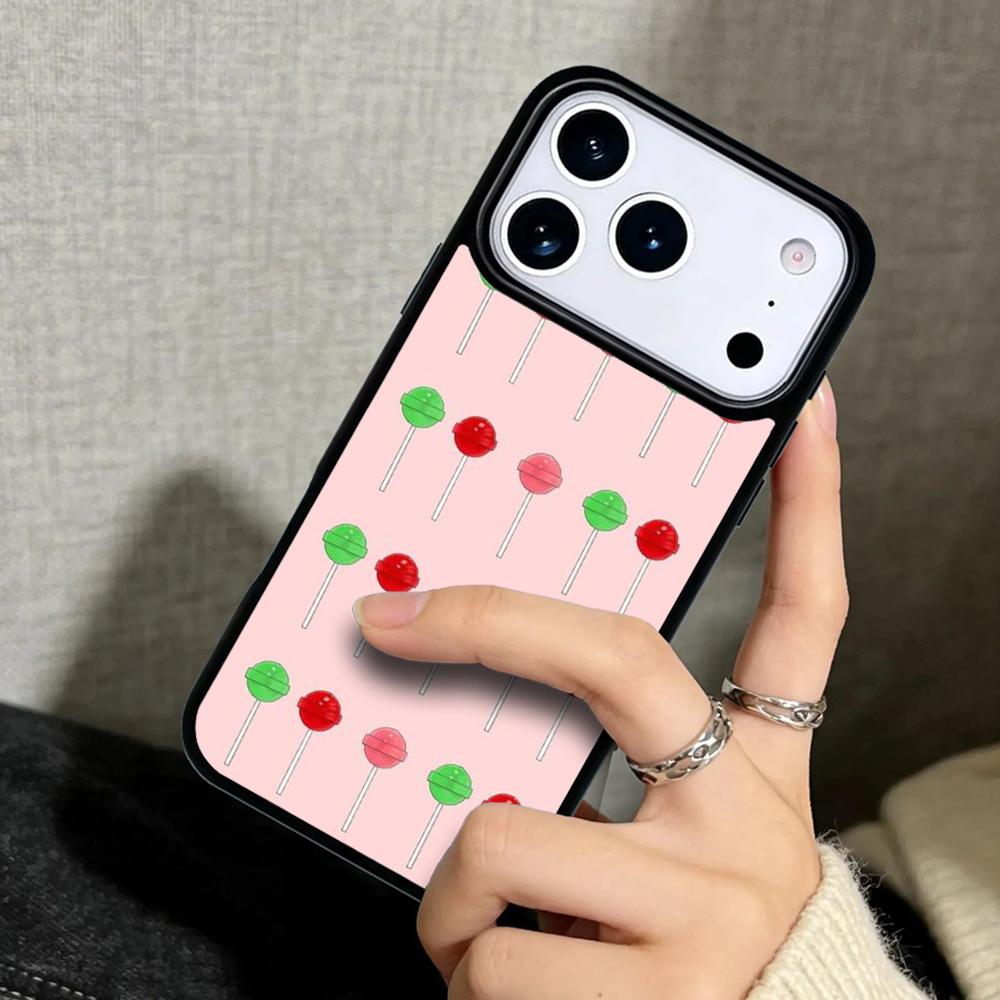 Capa Case for iPhone 17 Air 16 Pro Max 15 Plus 11 13 Mini 14 12 Back Phone Cover Red Lollipops