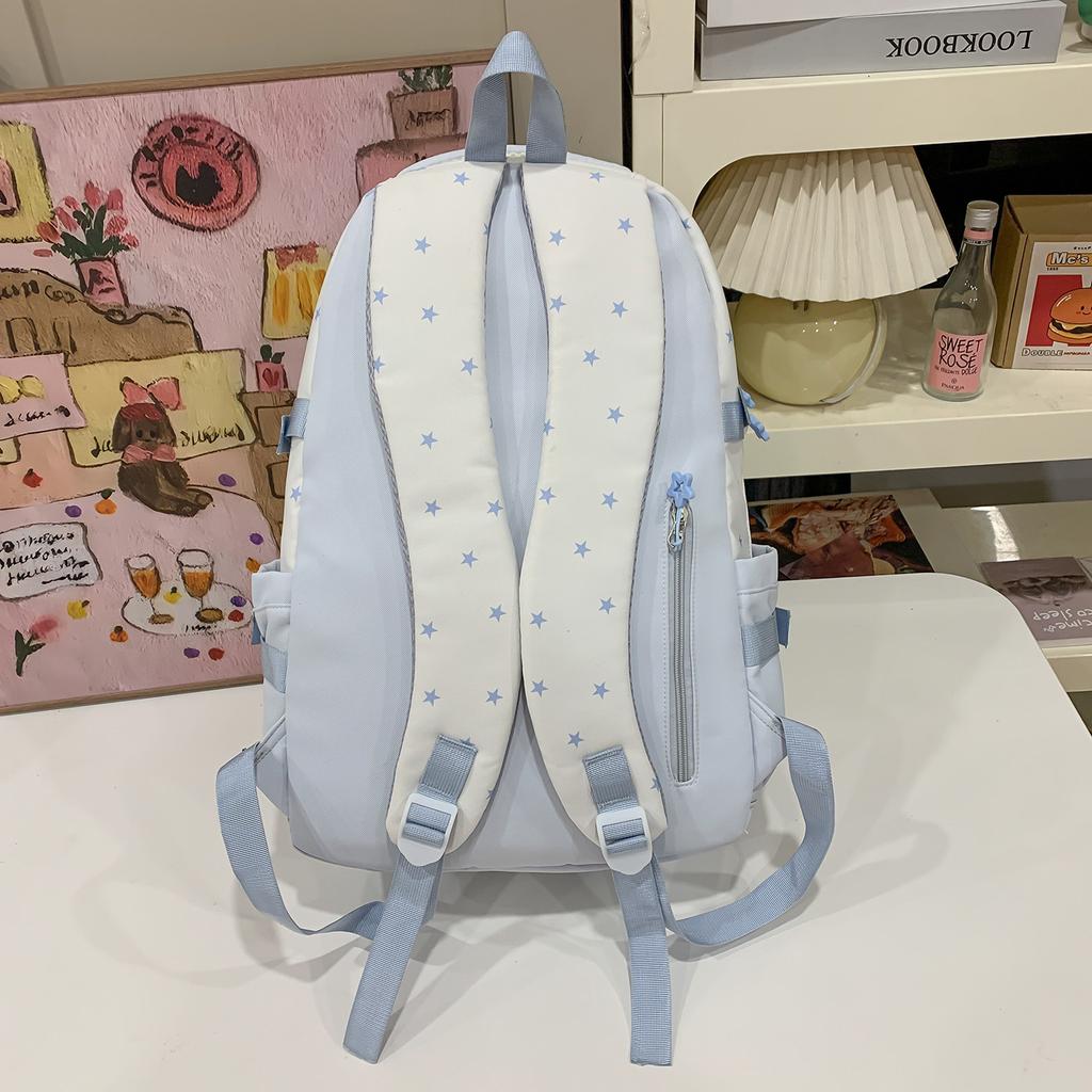 Schultasche1011 neue Schultasche Damen hochwertig Ins College-Stil Milchblau Mittelschülerinnen breiter Schultergurt Rucksack