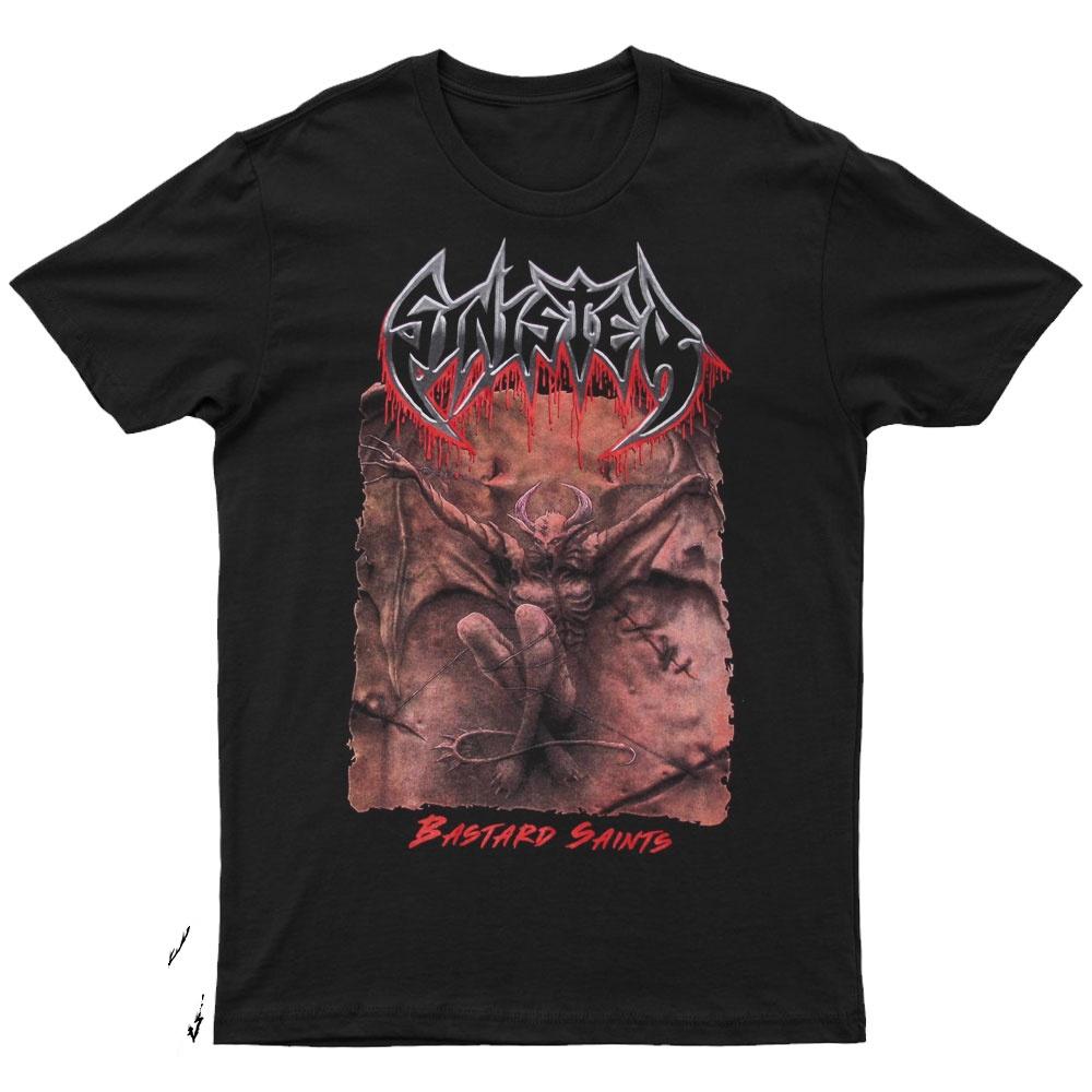2025 New SINISTER BASTARD SAINTS Printed Unisex Street Fashion Trend Short Sleeved Pure Cotton Round Neck
