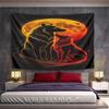 "Fiery Wolves Under Full Moon" Pattern Wall Hanging Tapestry Decorative Tapestry Home Decor for Bedroom and Living Room