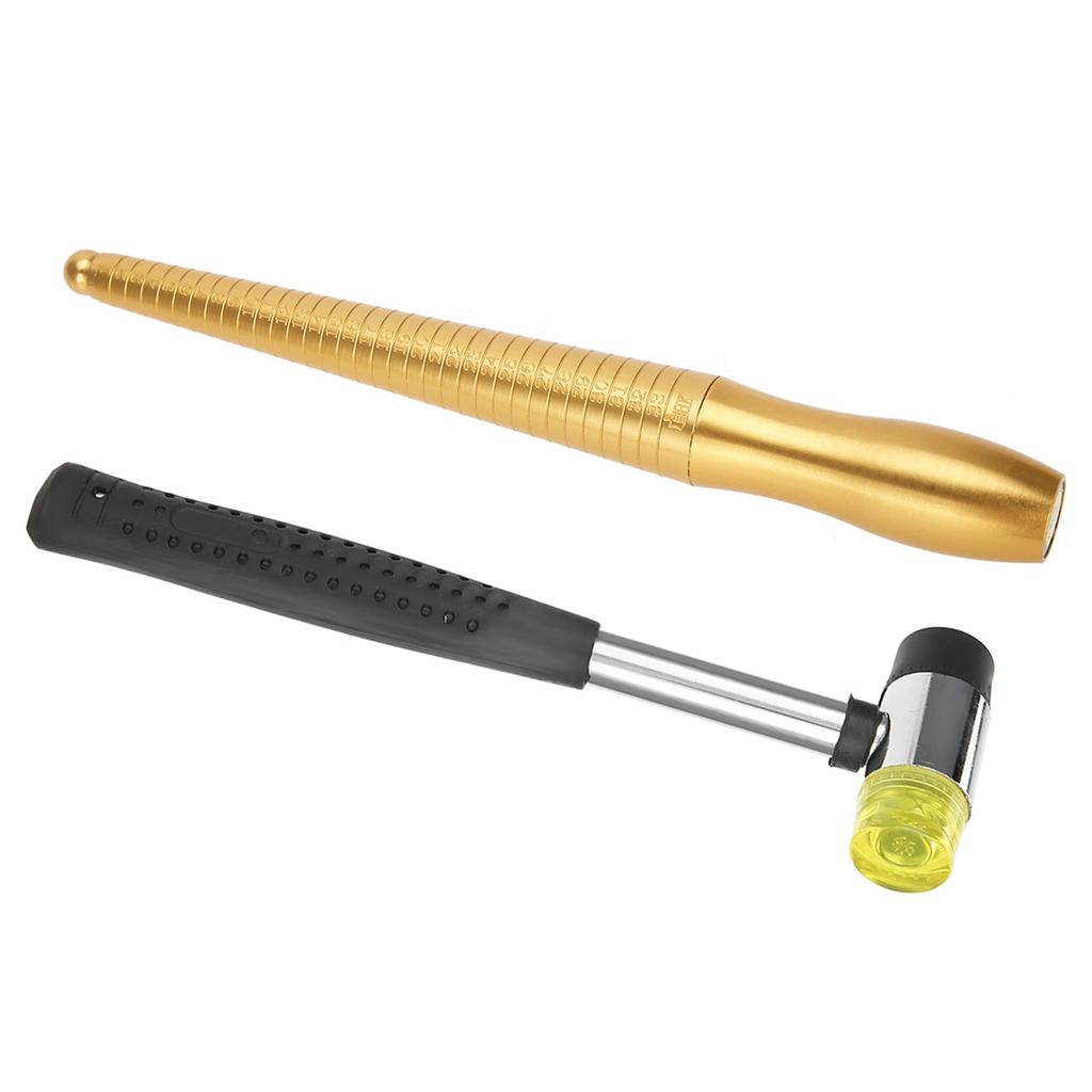 3pcs / Set Ring Mandrel Sizer Finger Measuring Stick Handle Hammers Jewelry Tool