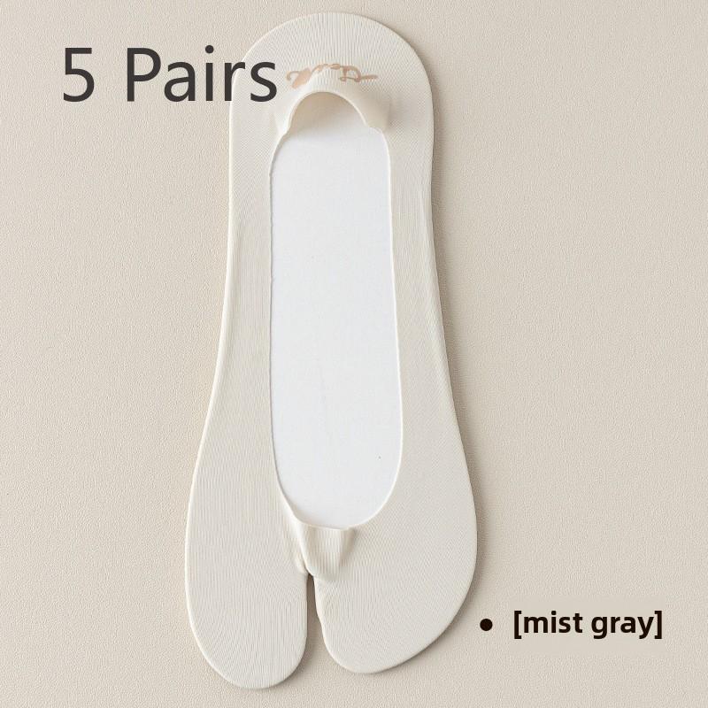 

5 пар женских носков с дезодорантом Ice Silk с мелким носком на весну и лето 5 Pairs серый