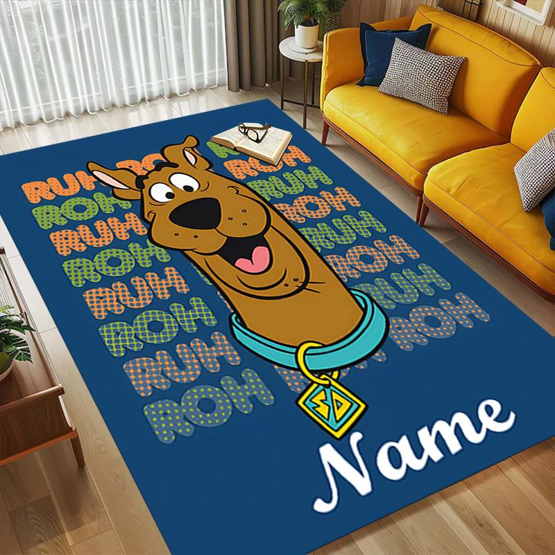 Custom Name Scooby Love Living Room Non-Slip Area Rug Soft Carpet for Bedroom Kids Playroom Sofa Office Home Decor Doormat