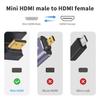 Duttek 8K Mini HDMI Male To HDMI Female 180 Degree 48Gbps with LED Light for 1 Pack U-Shaped Adapter, Adapter, Camera, Projector,