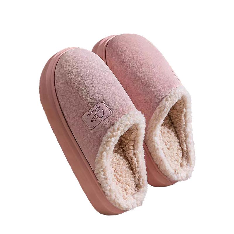 

2025 New Stock: Men s & Women s Warm Postpartum Cotton Slippers - Closed-Heel, Autumn/Winter 38-39 розовый
