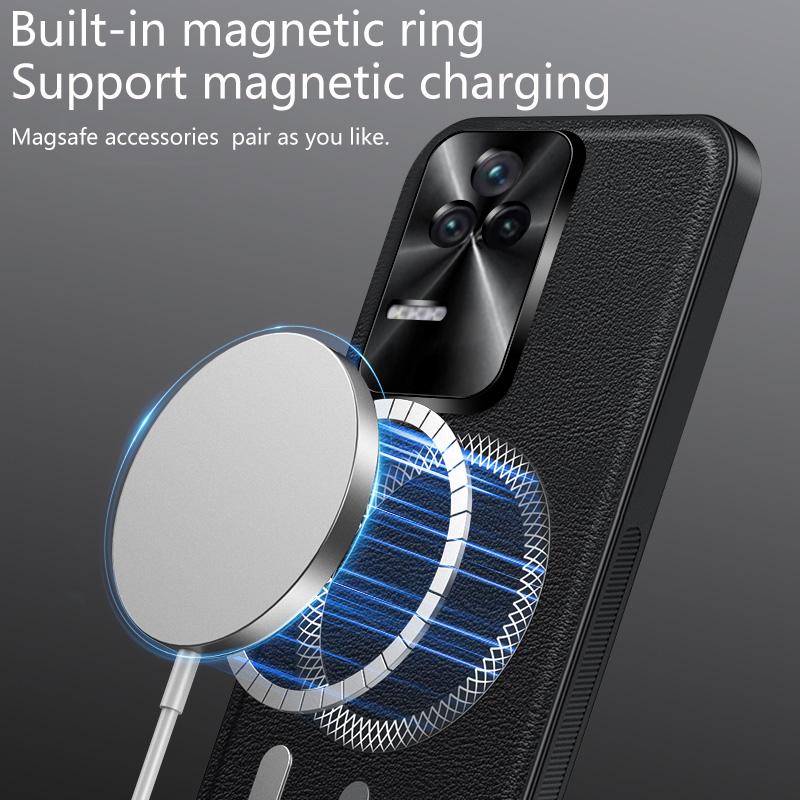 For Redmi K50 and K50 Pro Case Magnetic Elegant Leather Wear-Resistant Lens Fully Covered Non-Slip Grip Edge Cover Shell