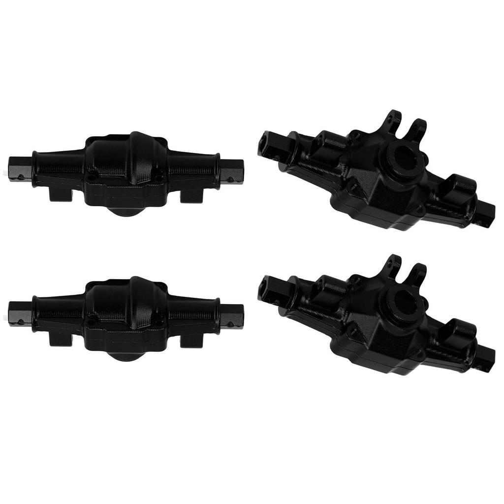 RC Front Rear Axle Housing Set Aluminum Alloy RC Axle Shell Upgrade Parts for FCX24 1 24 Crawler 6.2cm Black