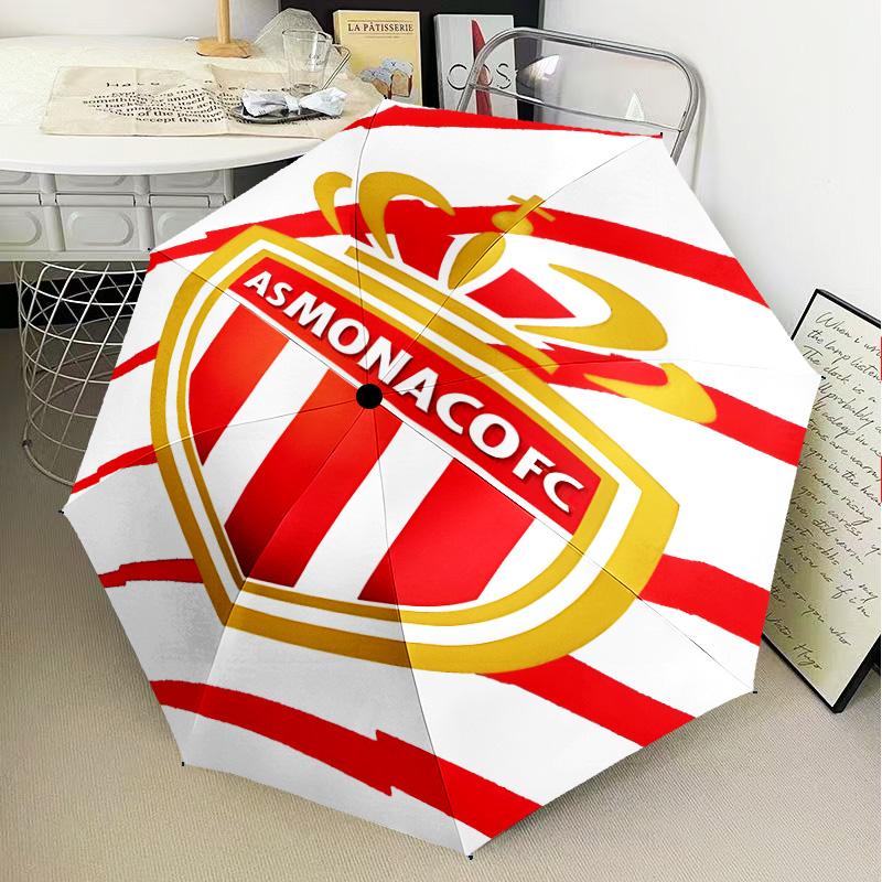 1PC Football Monaco Printed Umbrella Folding Umbrella, Automatic Umbrella 8-Frame for Travel, Camping Fan Gifts Christmas Gifts