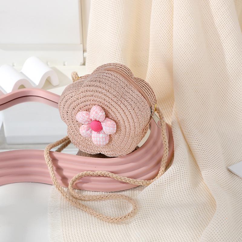 Süße florale Sommer-Strohhut-gewebte Crossbody-Mini-Tasche 2025