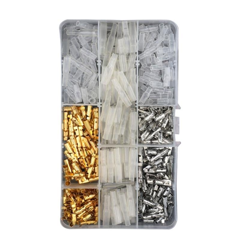 Male and Female Terminals Connector Block with Insulating Sleeves Double Wire Connectors Electric Crimp Terminals