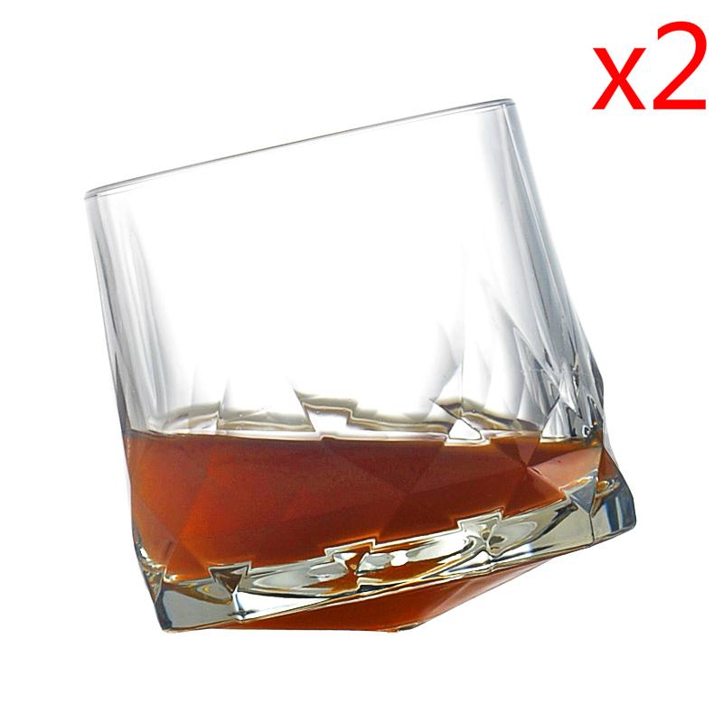 Famous Brand Ocean Top Whisky Tumbler Glass Diamond Prismatic Cut Thick Heavy Whiskey Rock Cup Beer Glasses Spinning Wineglass
