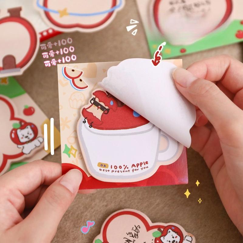 Apple Sticky Note Cute Creative Message Office School Supplies Memo Pad N Times Reminder Sticker Kawaii Stationery Gift Lovely