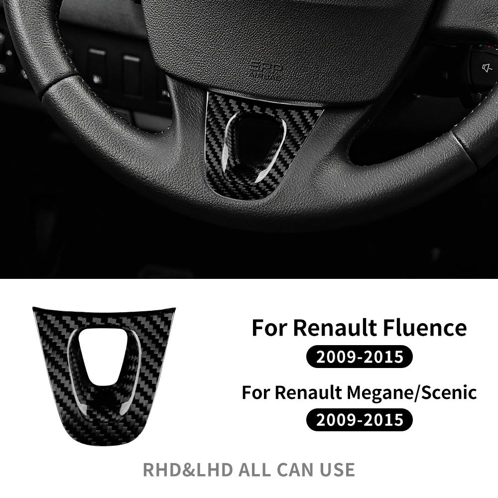 

For Renault Fluence Megane 3 RS Scenic 2009 2010 2011 2012 2013 2014 2015 Real Dry Carbon Fiber Sticker Car Steering Wheel Trim