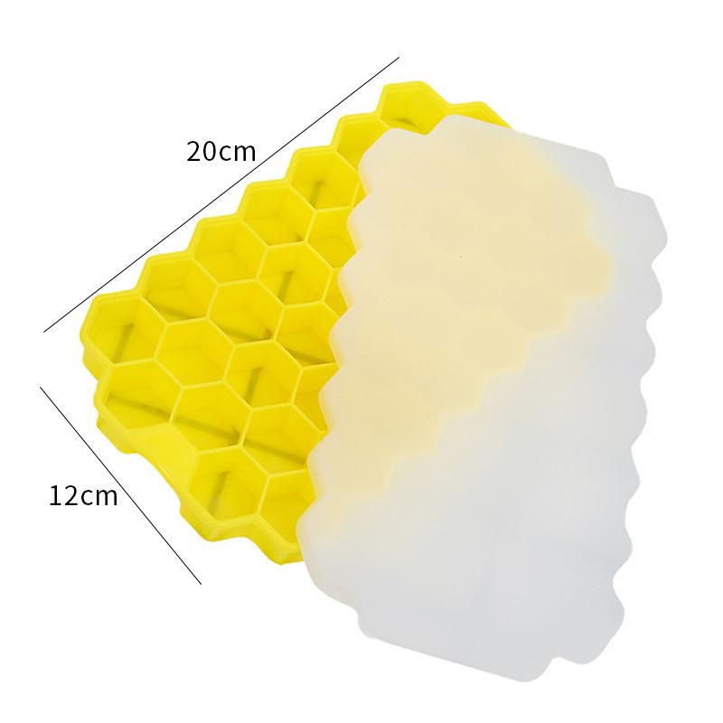 

37 решеток, лоток для кубиков льда, сотовые формы для кубиков льда, силиконовые формы для льда для сока, виски, коктейля, льдогенератор, удобная форма для чистого льда жёлтый
