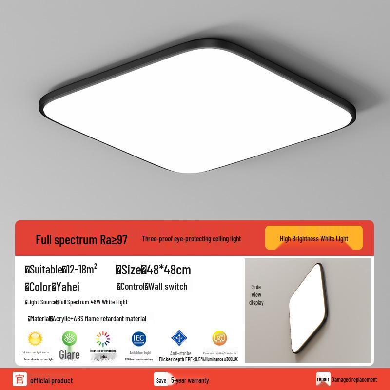 Durable Multi-Room Ceiling Light: Round & Square Options for Living Room, Bedroom, Kitchen, Bathroom, and Balcony