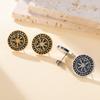 Dawapara Vegvisir Nordic Compass Stud Earrings Norse Mythology Protection Amulet Runes Stainless Steel Scandinavian Jewelry