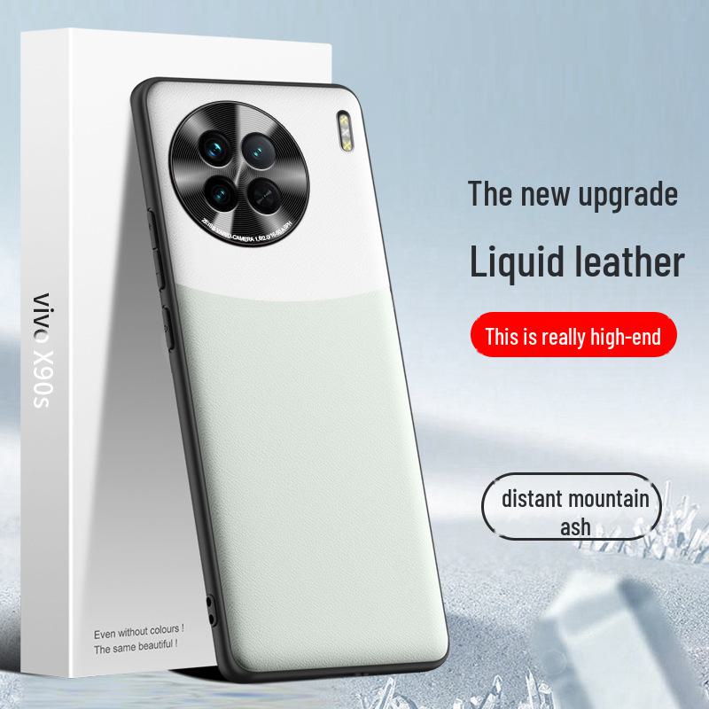 Protective Liquid Leather Case for vivoX90, Anti-drop and Anti-stain, One-piece Design