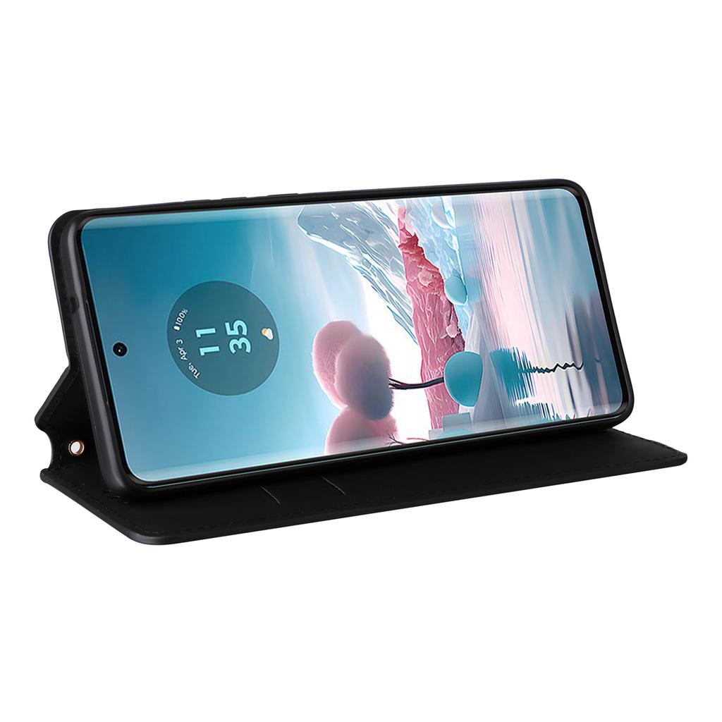 For Motorola Edge 40 Neo 5G Cover Imprinted Wallet Leather Stand Phone Case