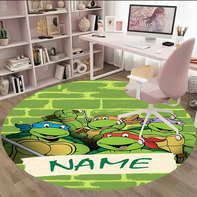 Customizable T-TMNT Round Non-Slip Carpet - Ideal for Garden, Picnic, Office, Perfect for Decoration, Suitable For All Seasons