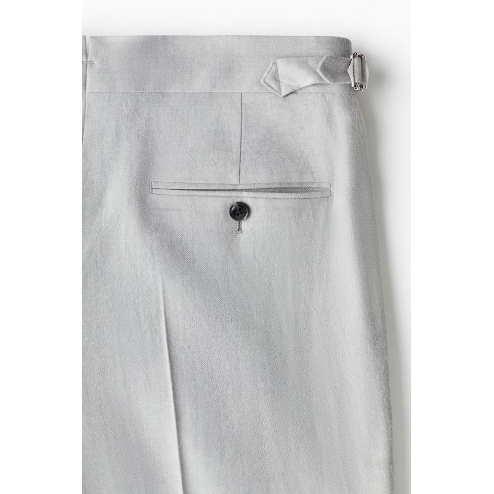 H M Wool Blend Pants Regular Fit Grey