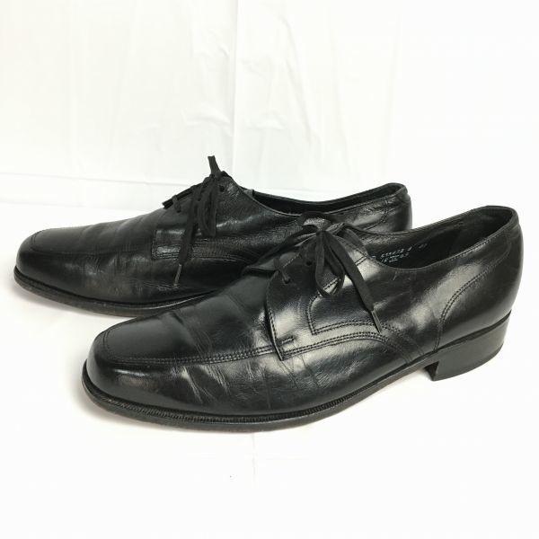 80s Vintage 1985 FLORSHEIM U-Tip Business Shoes Black Size 9.5D 27.0 Men's(USED)