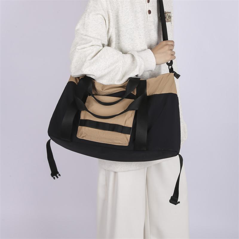 Color Block Fitness Bag Short-Distance Travel Bag Lightweight Storage Sports Bag