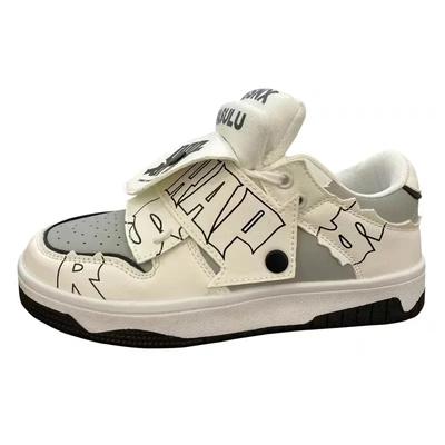 Fashion Women Shoes Men Unisex Retro Graffiti Punk Skateboard Shoes Quality Leather Sneakers Couple Outdoor Gym Sports Casual Shoes