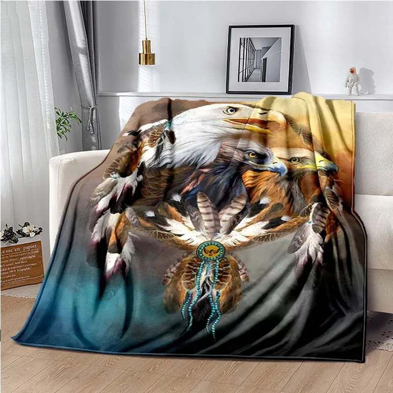 Eagle Printed Blanket Household Sheet Sofa Cover Living Room Office Lunch Break Blanket Soft Casual Washable Thermal Blanket