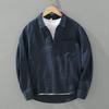Camicia in Lino Manica Lunga Retrò Giapponese da Uomo Estiva Larga Pullover Collo Quadrato