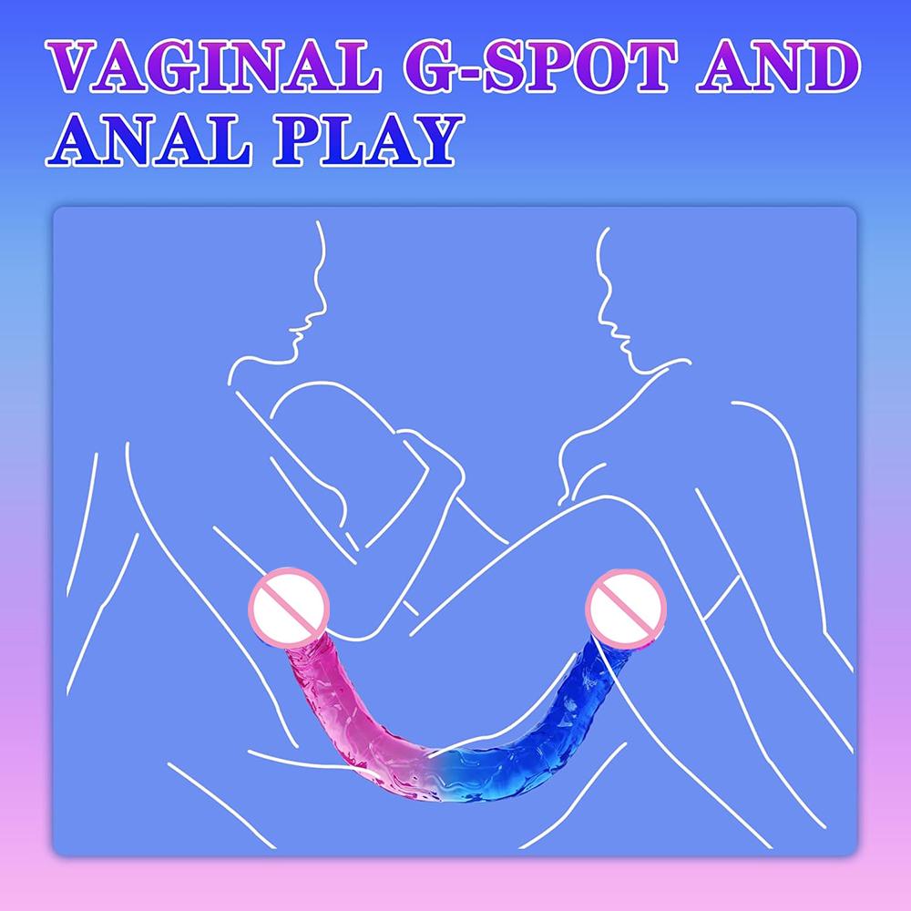 Double Ended Realistic Dildo Flexible Long Dong for Anal Play G-spot Stimulator Sex Toys for Women Couple