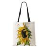 Sunflower Flowers Women Shoulder Bag Shopper Canvas Casual Grocery Handbag 2022 Print Painting Vintage Large Capacity Tote Books
