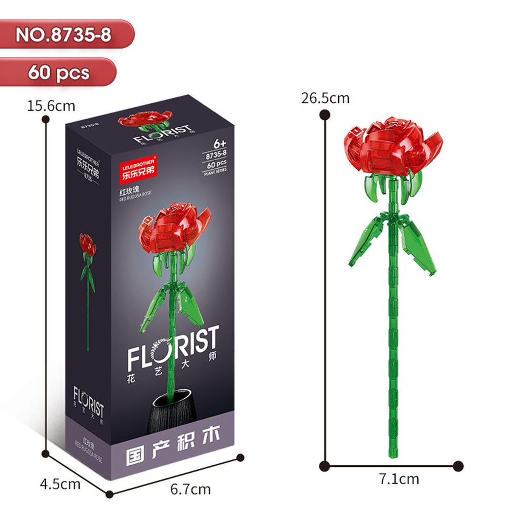 Hot Creative Small Building Block Flower Art Classic Brick Mini Potted Plant Gift For Girls Desk Decoration Simple Assembly Toys