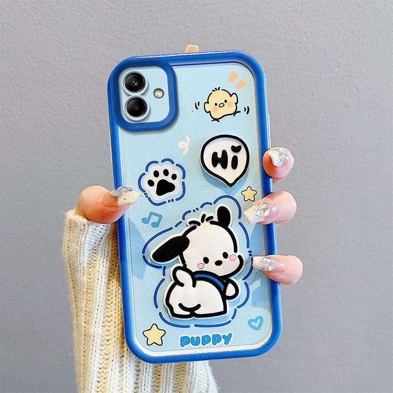 KEYSION Shockproof Case for Samsung A07 4G with Lanyard Soft Silicone Cute 3D Cartoon Doll Phone Back Cover for Galaxy A07