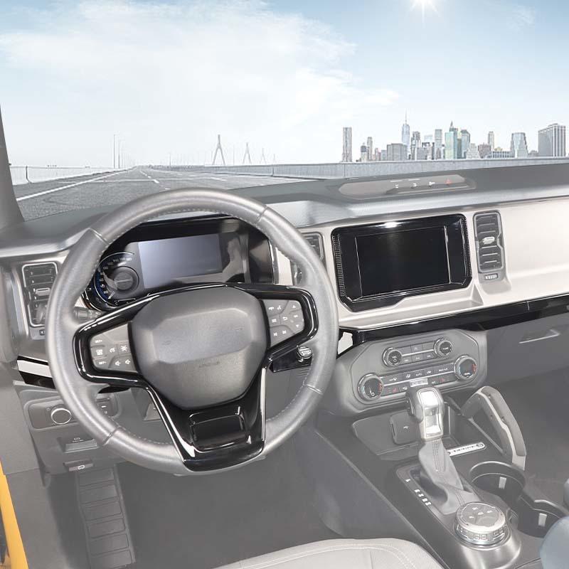 Center Console Trim Dashboard Steering Wheel Decoration Navigation Screen Protective Cover For Ford Bronco 2021 Up Car Interior Accessories