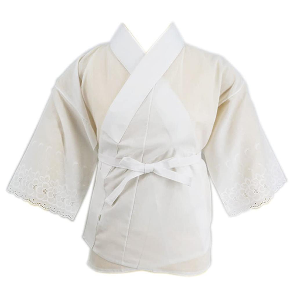 ANS Undershirt with and False Size Winter Half-Kimono Emon-nuki, Half-Collar, String, Half-Kimono Undershirt, L,