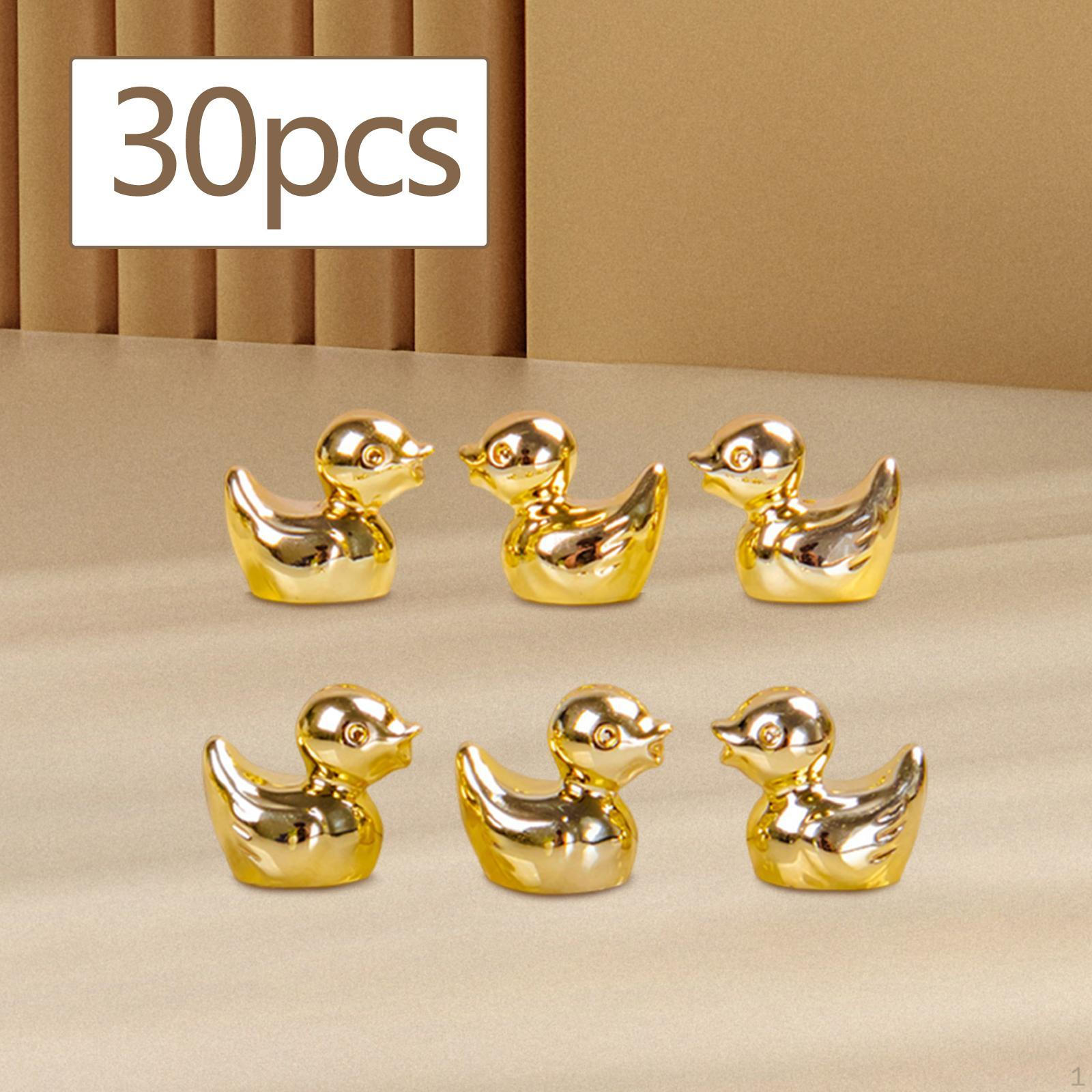 

30 штук Мини Золотая Статуэтка Утки, Абстрактные Животные Ремесла Статуи, Фигурки для Офисной Полки