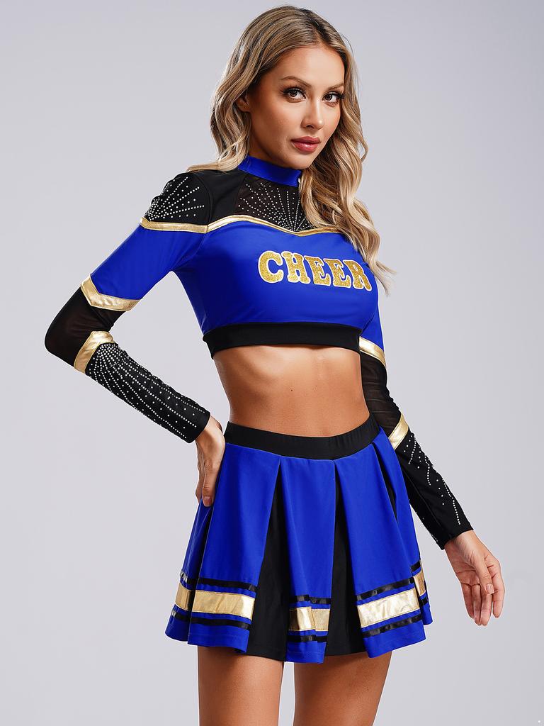 Costum uniformă majoretă pentru școlăriță, petrecere, întâlnire sportivă, costum rave, pentru femei, jazz, dans stradal, set 2 buc.