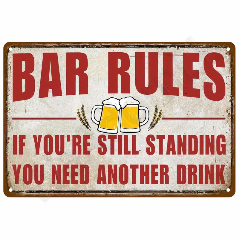 Retro Metal Sign Wall Art Mural Aesthetic Room Home Decor Items Poster Vintage Metal Plate Garage Decoration Tin Sign Plates Bar