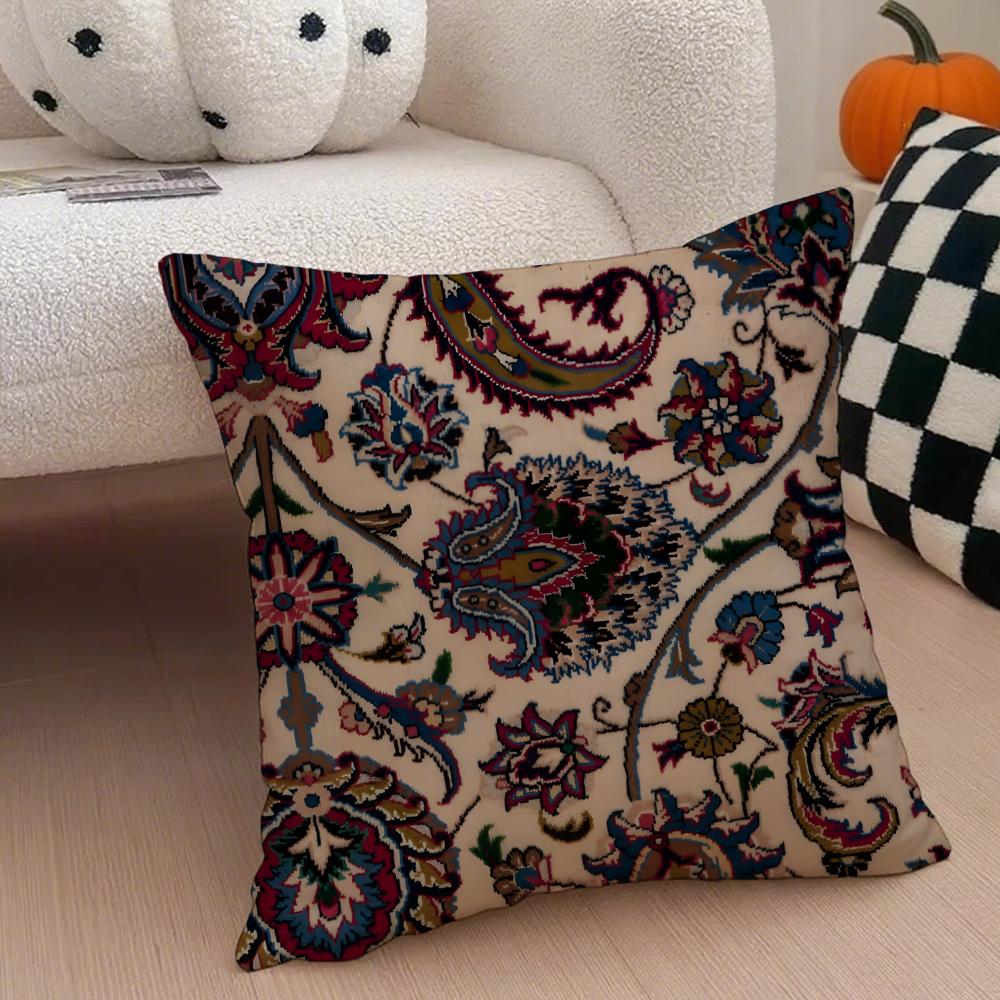 Elegant Kulturell Konst Vintage Persisk Stil Kuddfodral Kuddeöverdrag Dold Knapp Hållbar Polyester Stolskudde